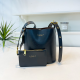Black Suede 2-in-1 Bucket Bag Logo Crossbody Style