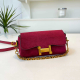 Burgundy Suede H-buckle Bag Chain Crossbody Style