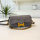 Leopard Print Suede H-buckle Bag Chain Crossbody Style