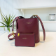 Burgundy Suede 2-in-1 Bucket Bag Logo Crossbody Style
