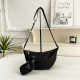 Black Nylon Underarm Bag Mini Pouch Double Set Minimal Logo Style