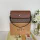 Brown Printed Leather Crossbody Bag Metal C-logo Style