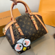 Yellow Brown Printed Tote Bag Cartoon Pouch 2-in-1 Style