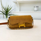 Yellow Suede H-buckle Bag Chain Crossbody Style