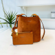 Orange Suede 2-in-1 Bucket Bag Logo Crossbody Style