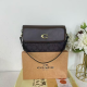 Brown Printed Leather Crossbody Bag Metal C-logo Style