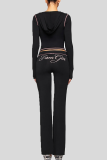 Red Zipper Ruched Cropped Top Flared Slim Loungewear Two-piece