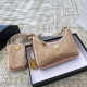 Khaki Rhinestone 3-in-1 Hobo Runway Crossbody Bag