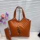 Tangerine Red Quilted Logo 2-in-1 Tote Bag Pink Edgy-Sweet Large Capacity Bag