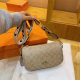 Khaki Monogram Wide-Strap Shoulder Bag Luxury Daily Crossbody