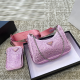 Pink Rhinestone 3-in-1 Hobo Runway Crossbody Bag