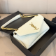 White Stone-Pattern Logo Chain Envelope Crossbody Bag