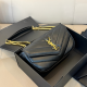 Black Gold Quilted Logo Envelope Bag Chain Crossbody