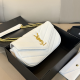 White Quilted Logo Envelope Bag Chain Crossbody