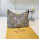 Grey Monogram Chain Shoulder Bag Retro Casual Crossbody