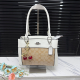 White Black Monogram Cherry Charm Tote Bag Edgy-Sweet Daily Crossbody