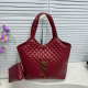 Red Quilted Logo 2-in-1 Tote Bag Pink Edgy-Sweet Large Capacity Bag