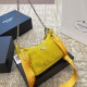 Yellow Rhinestone 3-in-1 Logo Chain Hobo Crossbody Bag