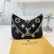 Black Monogram Chain Shoulder Bag Retro Casual Crossbody