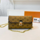 Brown Monogram Lock Chain Retro Crossbody Bag