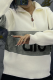 Green Half Zip Knit Sweater Striped Sleeve Logo Pullover Casual Top