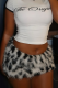 Black Fuzzy Leopard Print Mini Skirt Edgy Retro Plush High-Waisted Bottoms