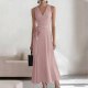 Pink Sexy Casual Daily Party Vacation Formal Prom Office lady Solid Color V Neck A Line Dresses