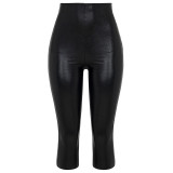 Black Sexy Daily Solid Color Sleeveless Two Pieces