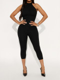 Army Green Halter Regular Jumpsuits