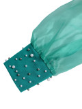 Lake Green Sexy Party Formal Prom Office lady Solid Color Mesh V Neck Wrapped Skirt Dresses