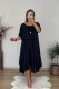 Black Solid Color O Neck Half Sleeve Two Pieces