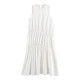 White Casual Daily Solid Color O Neck A Line Dresses