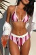 Red Stripe Colorblock Swimwears