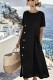 Black Casual Solid Color O Neck A Line Dresses