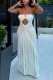 White Sexy Bohemian Solid Color Hollow Out Swimwears Cover Up