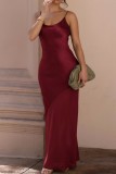 Camel Sexy Prom Solid Color Spaghetti Strap Dresses