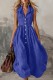 Royal Blue Casual Solid Color V Neck A Line Dresses