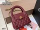 Burgundy Business Wear Street Daily Solid Color Handbags
