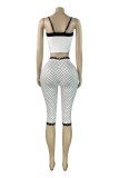 White Casual Polka Dot Bow Bow Decor Sleeveless Two Pieces