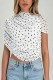 White Casual Polka Dot Tops