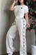 White Casual O Neck Short Sleeve Two Pieces
