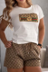 White Casual O Neck Short Sleeve Two Pieces