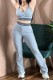 Grey Casual Sportswear Solid Color Sleeveless Two Pieces
