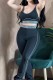 Black Casual Sportswear Solid Color Sleeveless Two Pieces