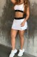 White Casual Sportswear Patchwork Vests Contrast Sleeveless Two Pieces