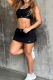 Black Casual Sportswear Patchwork Vests Contrast Sleeveless Two Pieces