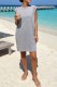 Grey Casual Solid Color O Neck Vest Dresses
