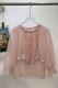 Pink Irregular Pleated Irregular Hem O Neck Tops