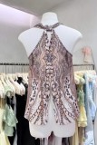 Leopard Print Street Party Bohemian Leopard Cold Shoulder Tops