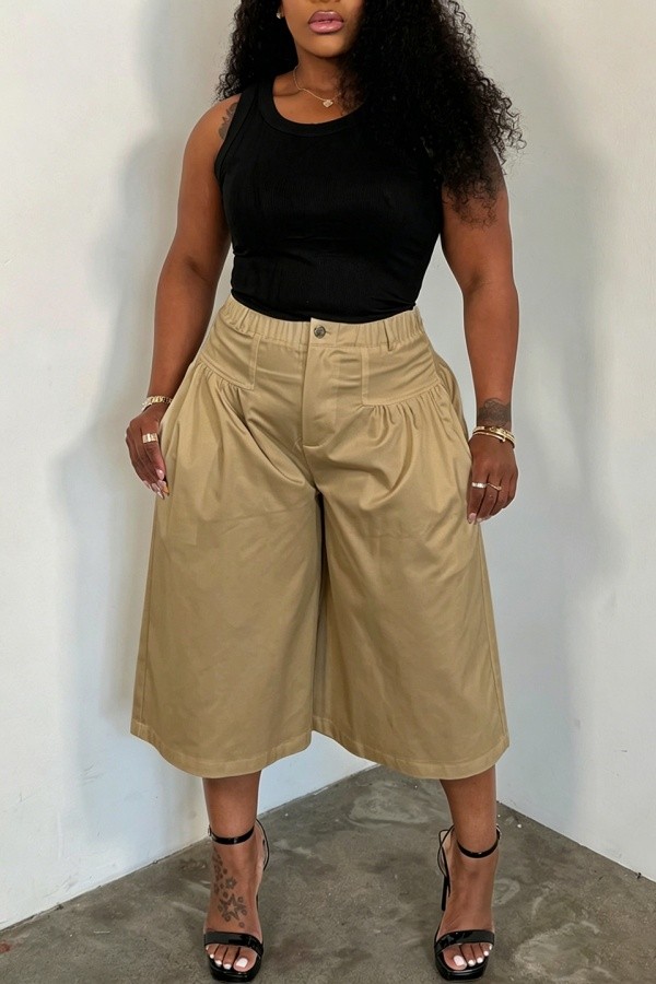 Khaki Ruched Plus Size